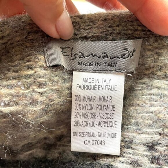 Anthropologie Elsamanda Fair Isle Mohair Sweater Cape - S/M 🇮🇹 - Picture 6 of 9